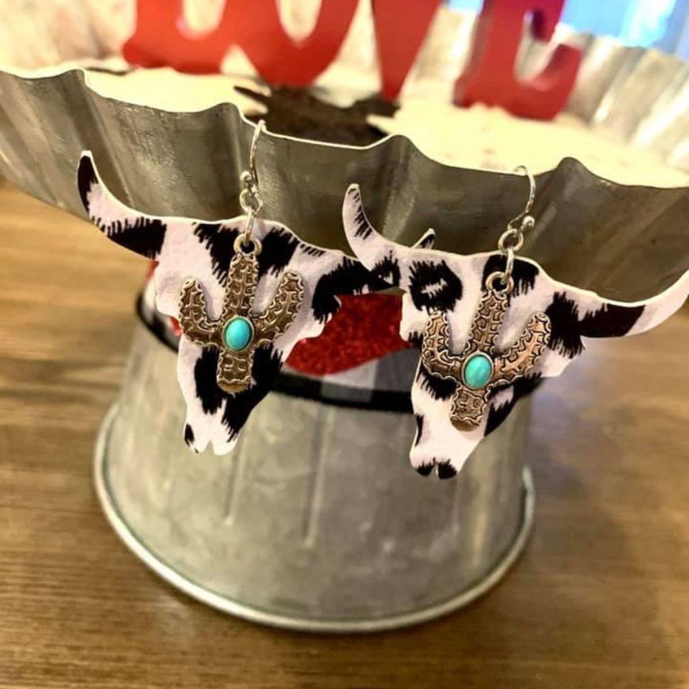 Cactus bull earrings